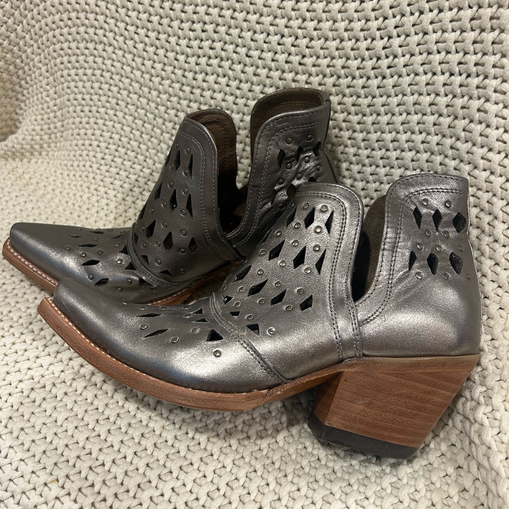 Ariat Silver Dixon Studded Ankle Booties with Western Flair
